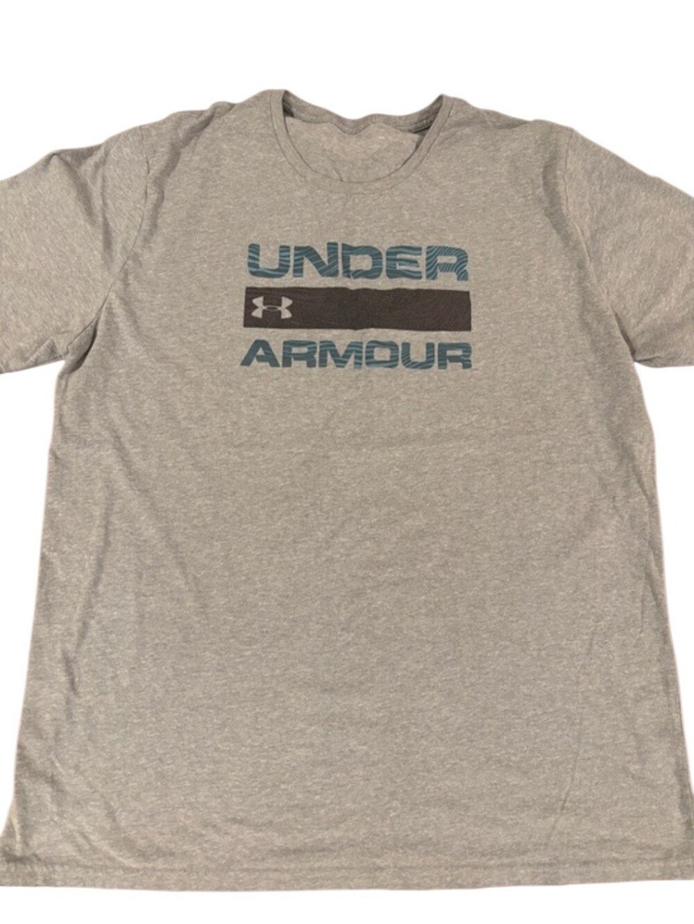 Under Armour Gray Short-Sleeve Logo Tee with Blue Accents XXL